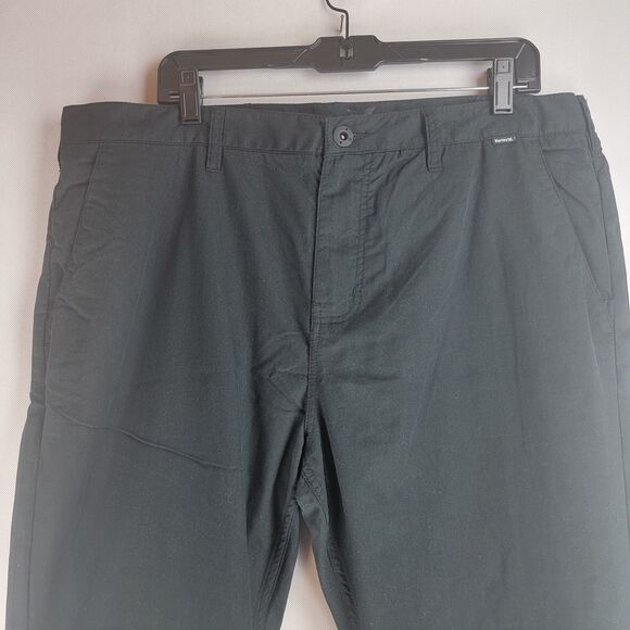 Hurley Mens Size 38 Black Nike Dri-Fit Cotton Poly Flat Golf Pants - Picture 2 of 15